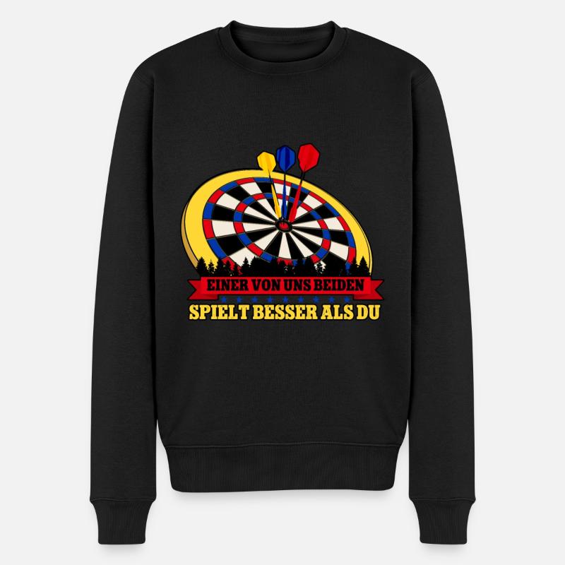 Darts Dartspieler - Männer Premium Bio Pullover - Schwarz