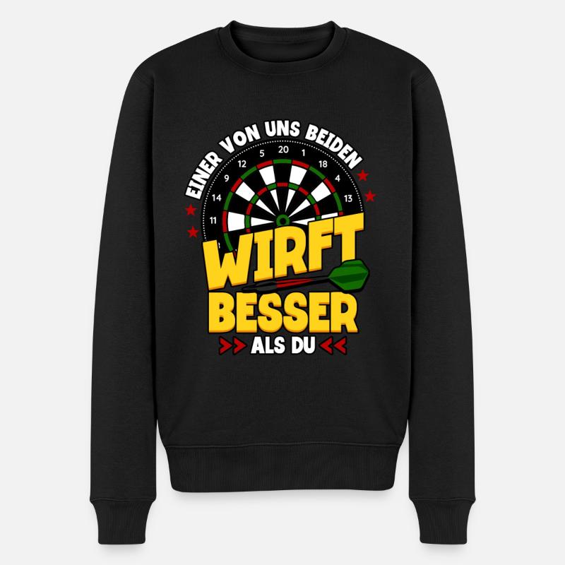 Darts Dartspieler - Männer Premium Bio Pullover - Schwarz
