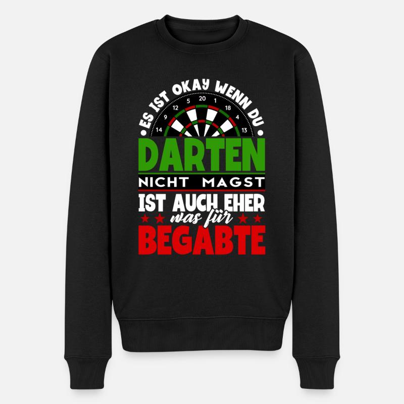 Darts Dartspieler - Männer Premium Bio Pullover - Schwarz