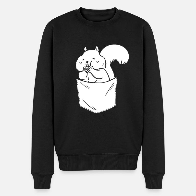 Drôle d’écureuil, écureuil, mignon - Pull Premium bio Homme - noir