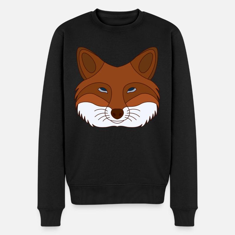Waldtier wildes Tier Motiv mit Fuchs Design - Männer Premium Bio Pullover - Schwarz