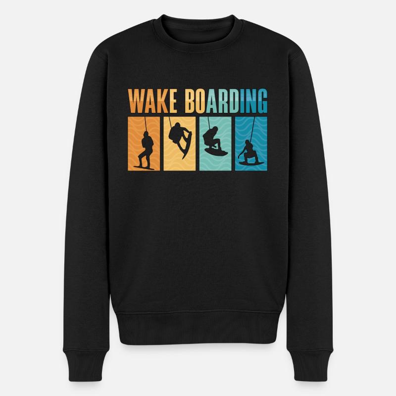 Wakeboard Wakeboarder Wake Wakeboarden Geschenk - Männer Premium Bio Pullover - Schwarz