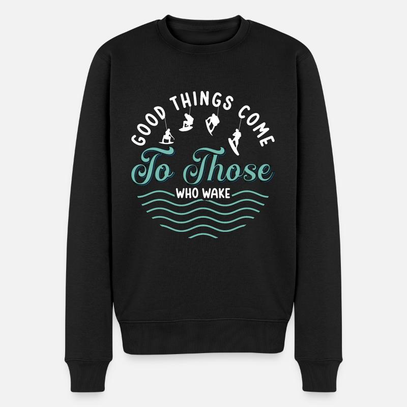 Wakeboarder Wake Wakeboard Wakeboarden Geschenk - Männer Premium Bio Pullover - Schwarz