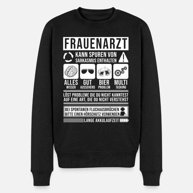 Frauenarzt Spruch lustig - Männer Premium Bio Pullover - Schwarz