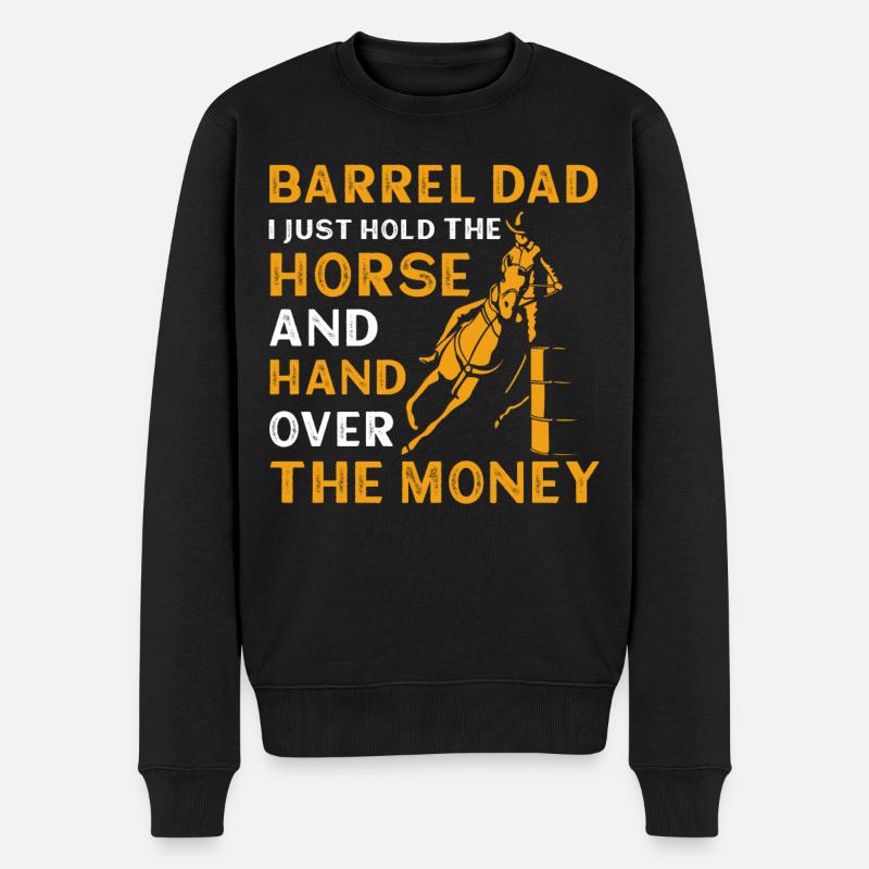 Barrel Racer Dad - Männer Premium Bio Pullover - Schwarz