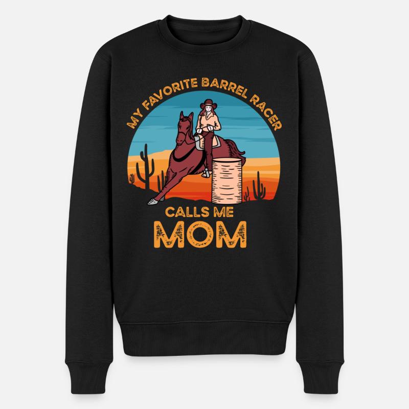 Barrel Racer Mom - Männer Premium Bio Pullover - Schwarz
