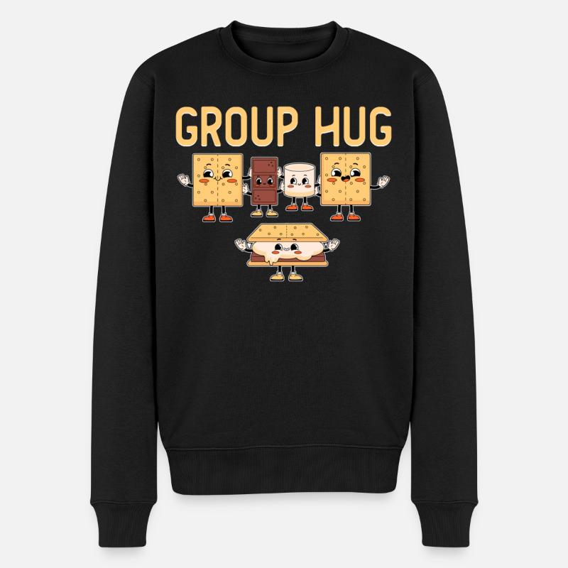 Group Hug - Männer Premium Bio Pullover - Schwarz