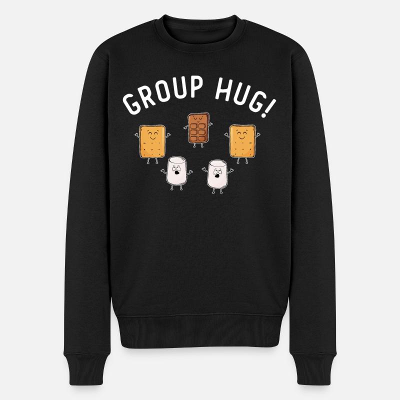 Group Hug - Männer Premium Bio Pullover - Schwarz