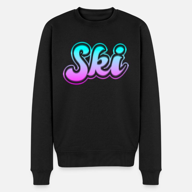 ski - Männer Premium Bio Pullover - Schwarz