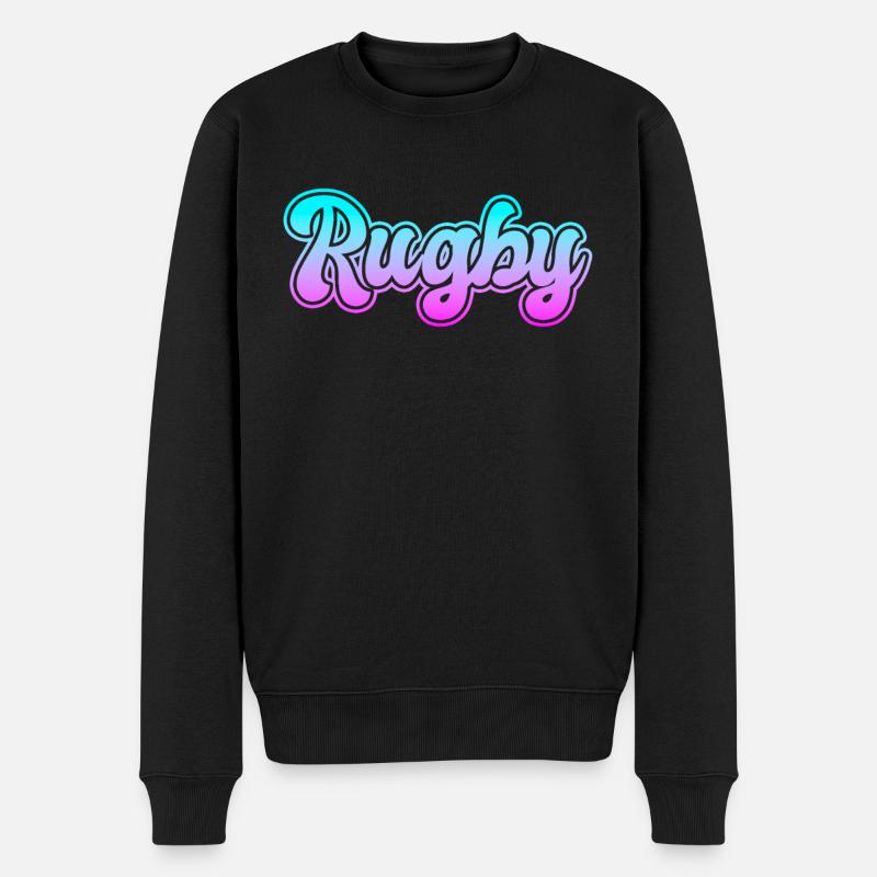 Rugby - Männer Premium Bio Pullover - Schwarz
