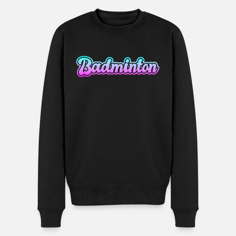 badminton - Männer Premium Bio Pullover - Schwarz