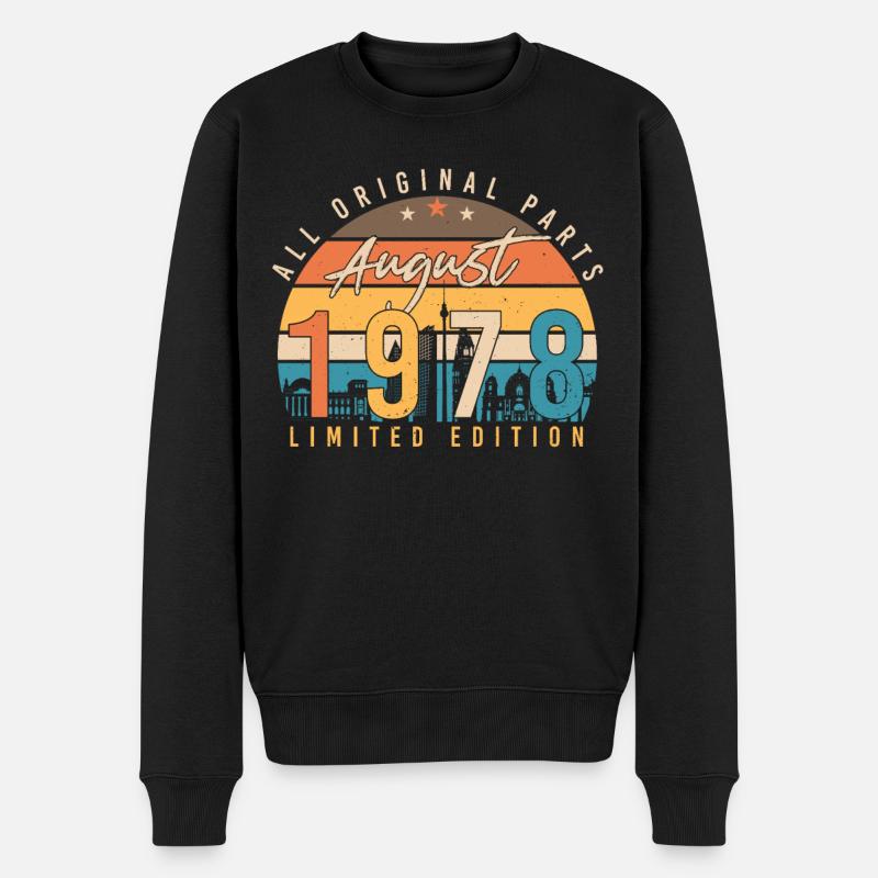 Retro 1978 August - Männer Premium Bio Pullover - Schwarz