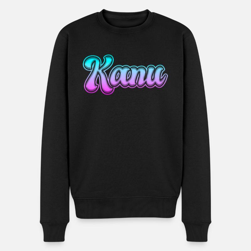 Kanu - Männer Premium Bio Pullover - Schwarz