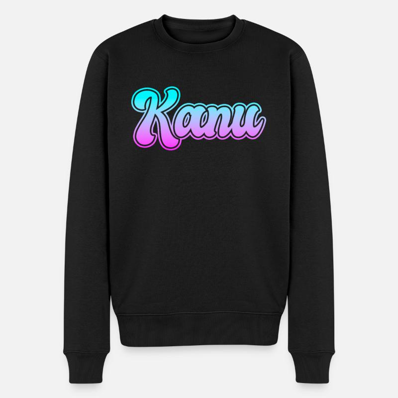 Kanu - Männer Premium Bio Pullover - Schwarz