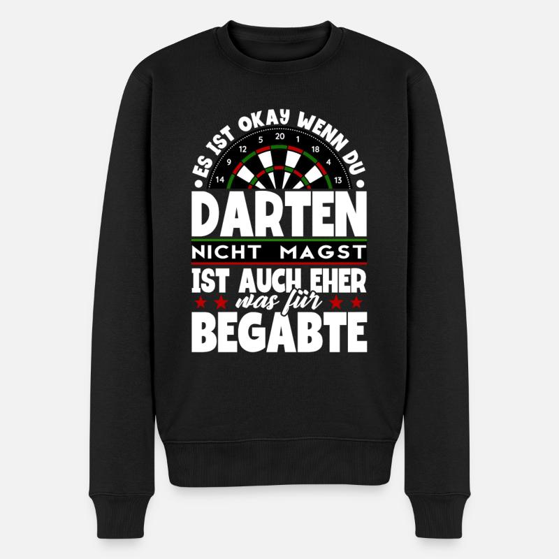 Darts Dartspieler - Männer Premium Bio Pullover - Schwarz