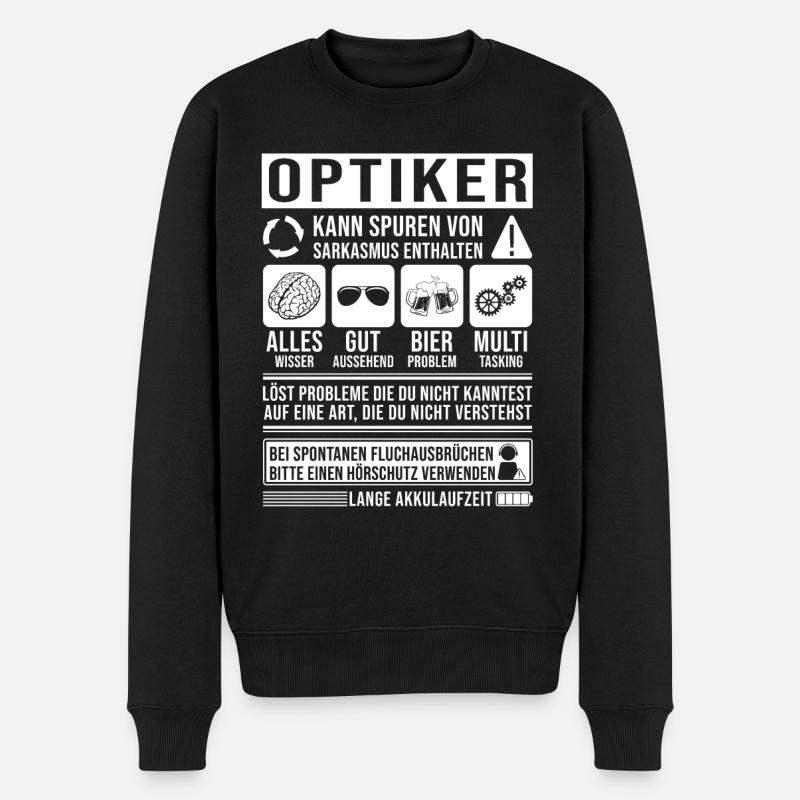 Optiker Spruch lustig - Männer Premium Bio Pullover - Schwarz