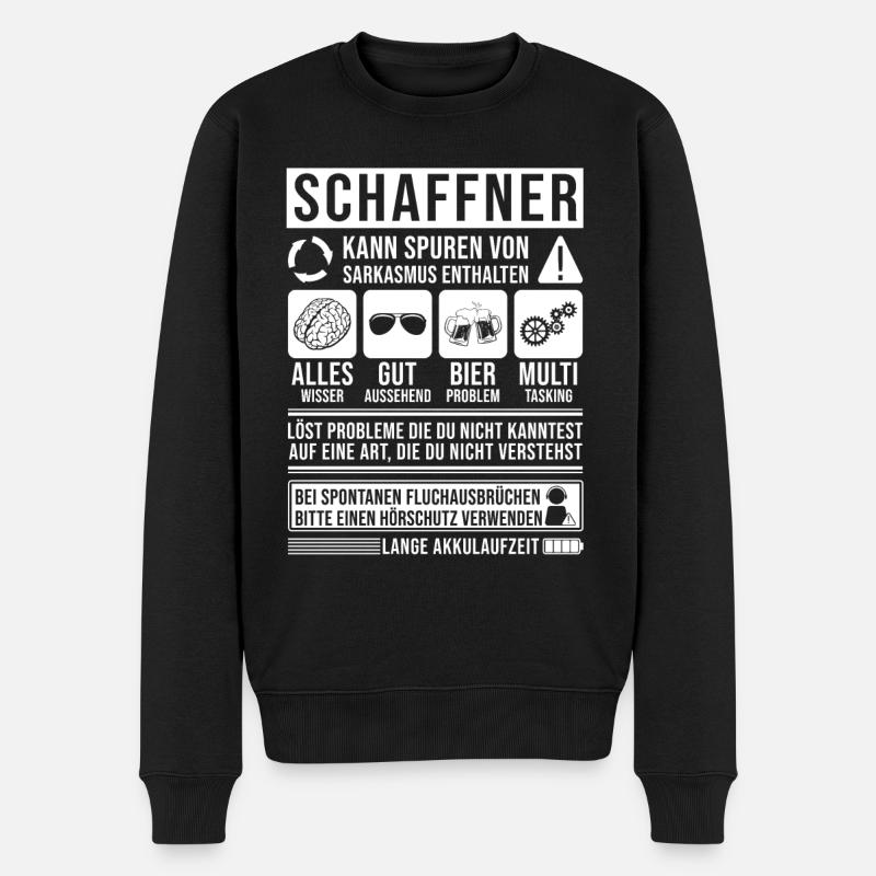 Schaffner Spruch lustig - Männer Premium Bio Pullover - Schwarz
