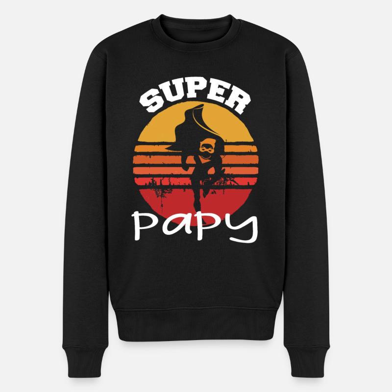 Super papy - Pull Premium bio Homme - noir