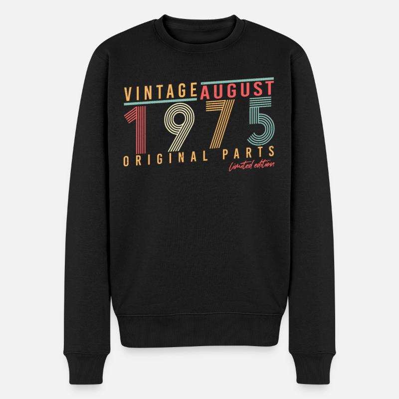 1975 En août Rétro - Pull Premium bio Homme - noir