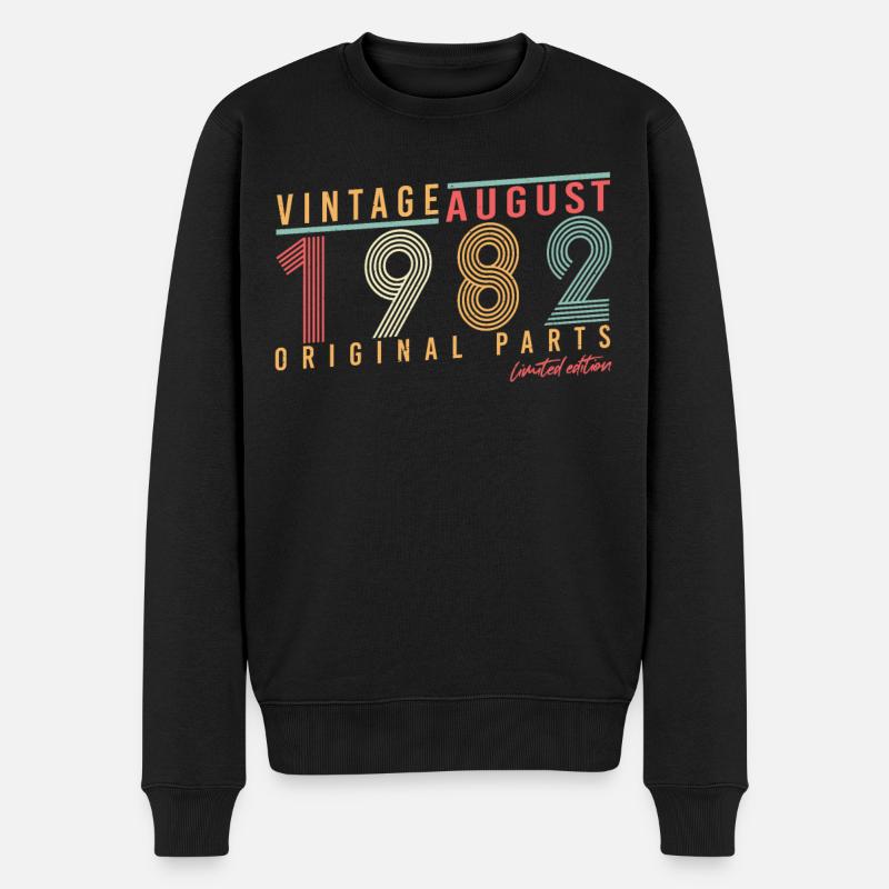 40. Geburtstag August 1982 - Männer Premium Bio Pullover - Schwarz
