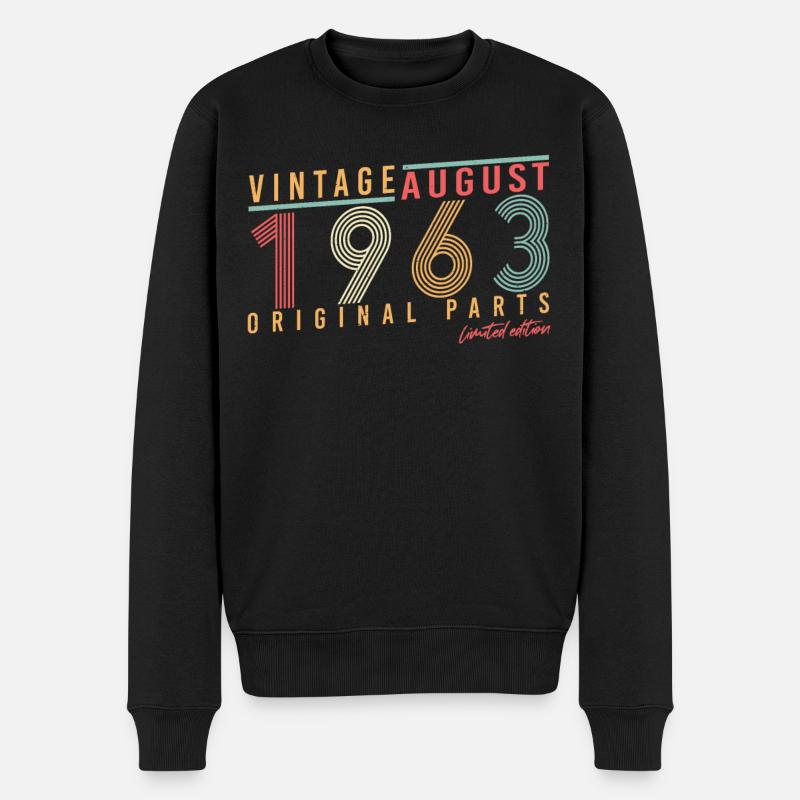 Original August 1963 - Männer Premium Bio Pullover - Schwarz