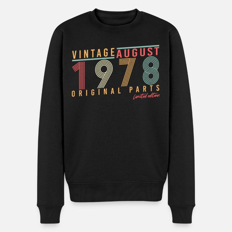 August 1978 Limitierte Edition - Männer Premium Bio Pullover - Schwarz