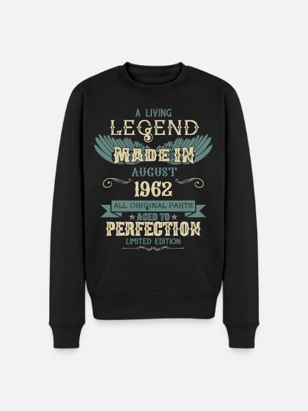 August 1962 Vintage fødselsdag - Økologisk premium-sweatshirt til mænd - sort