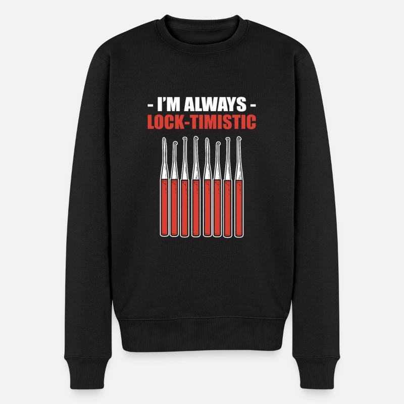I'm Always Lock-Timistic Locksmith Locksmithing - Männer Premium Bio Pullover - Schwarz