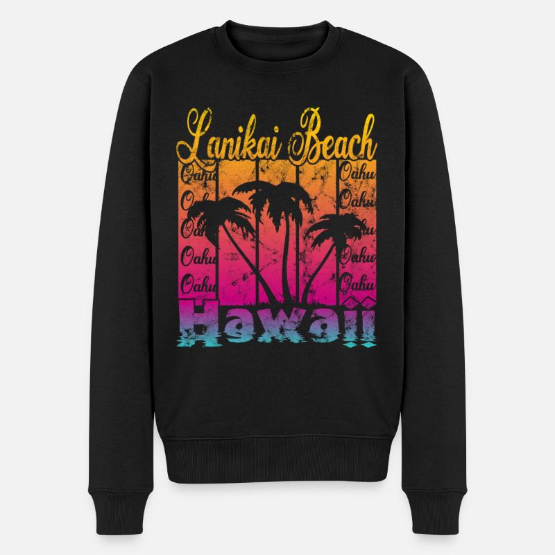 Lanikai Beach Oahu Hawaï - Pull Premium bio Homme - noir