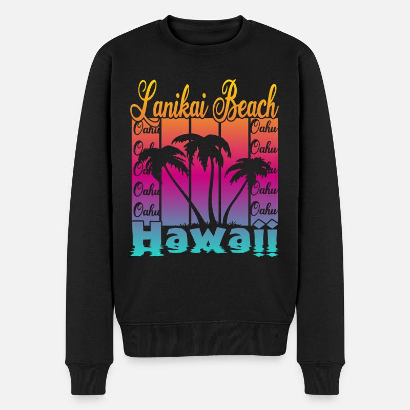 Lanikai Beach Oahu Hawaii - Männer Premium Bio Pullover - Schwarz