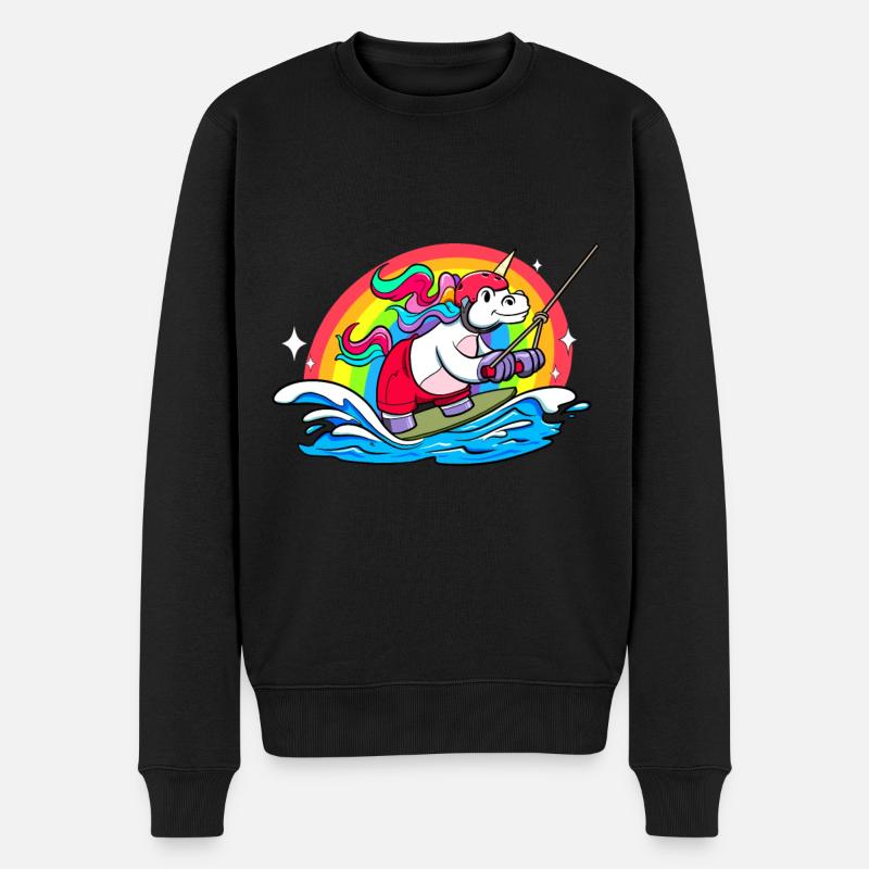 Wakeboard Licorne Wakeboarder Wakeboard - Pull Premium bio Homme - noir
