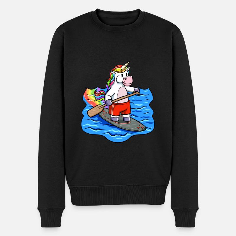 SUP Paddling Kinder Einhorn Stand Up Paddle - Männer Premium Bio Pullover - Schwarz