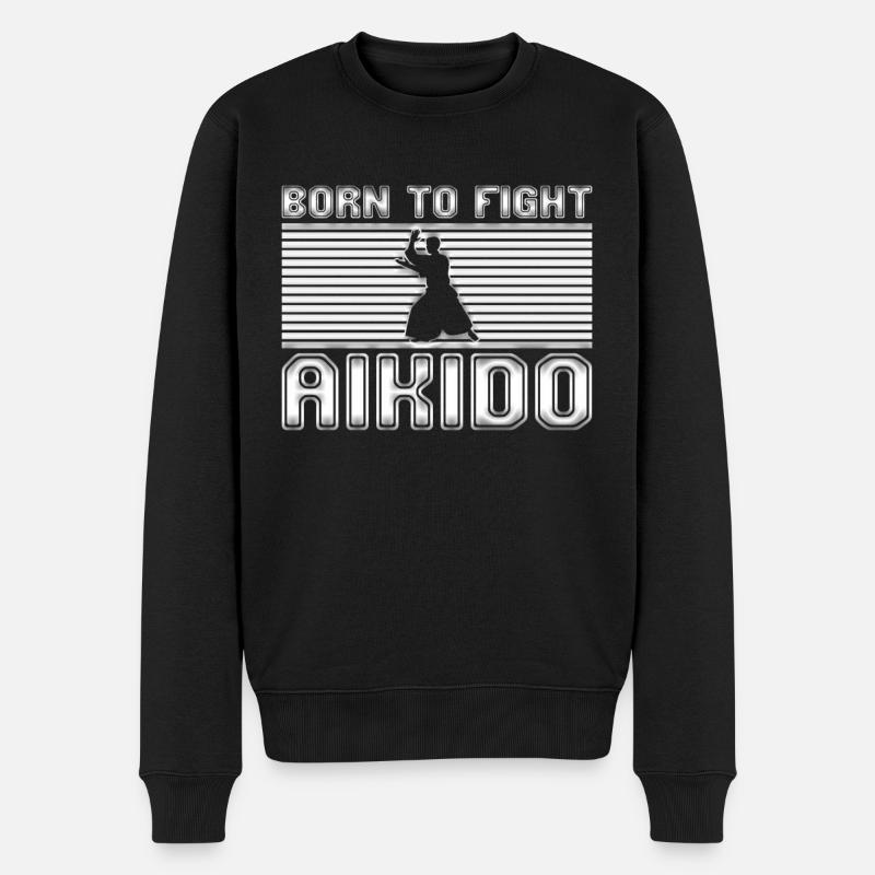 Aikido - Männer Premium Bio Pullover - Schwarz