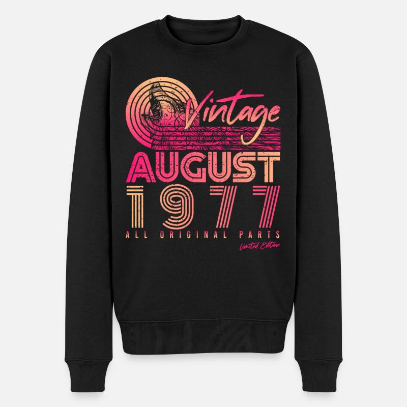 Rétro 1977 en août - Pull Premium bio Homme - noir