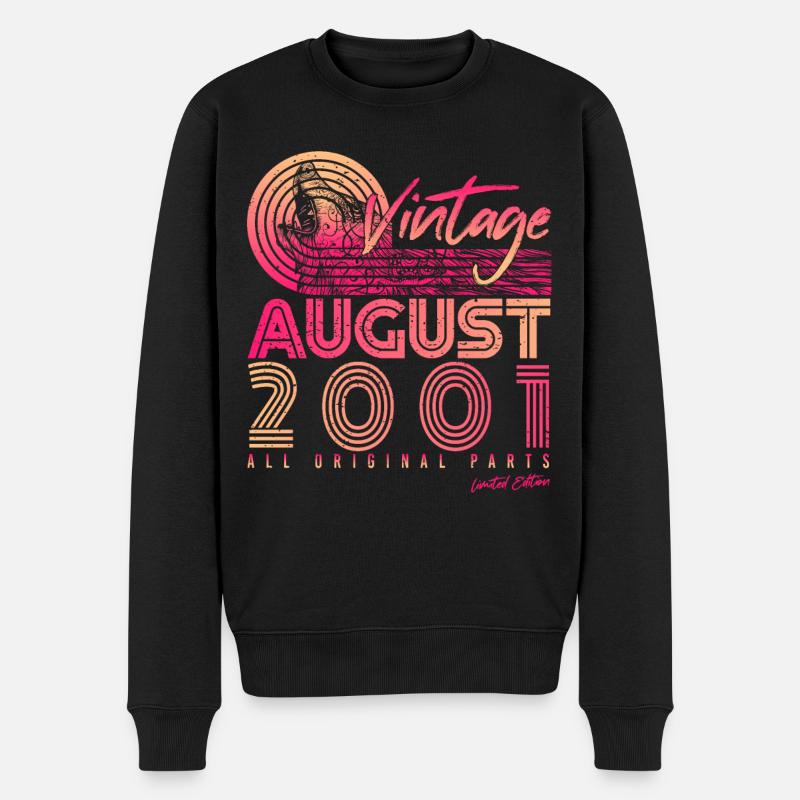 Geburtsmonat August 2001 - Männer Premium Bio Pullover - Schwarz