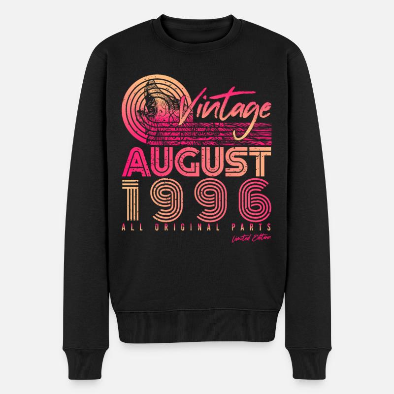 Salutations d’anniversaire pour août 1996 - Pull Premium bio Homme - noir
