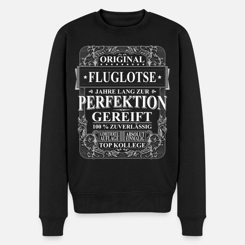 Original Fluglotse Kollegen Geschenk Vintage - Männer Premium Bio Pullover - Schwarz