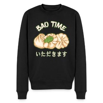 Bao Bun Funny Dim Sum Bao Time Asian Food Gift - Men's Premium Organic Jumper - black - Front - Nico (187cm)
