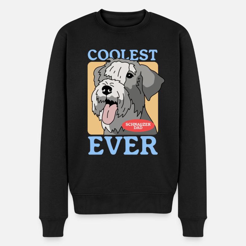 Schnauzer Dad | Hundebesitzer Herrchen Geschenk - Männer Premium Bio Pullover - Schwarz