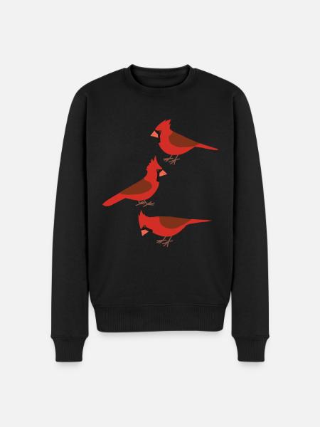 Funny Birds Northern Cardinal - Men's Premium Organic Jumper - black