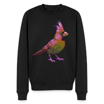 Bunter Splash Vogel Rotkardinal - Männer Premium Bio Pullover - Schwarz - Vorne - Nico (187cm)