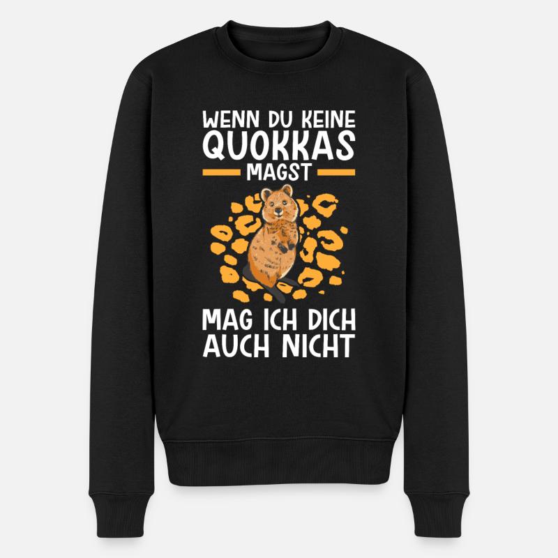Quokkas nicht mögen Kurzschwanzkänguru - Männer Premium Bio Pullover - Schwarz