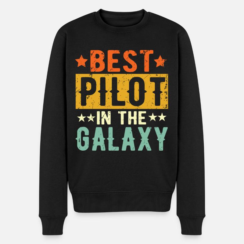 Best Pilot ever Pilot Gift - Men's Premium Organic Jumper - black