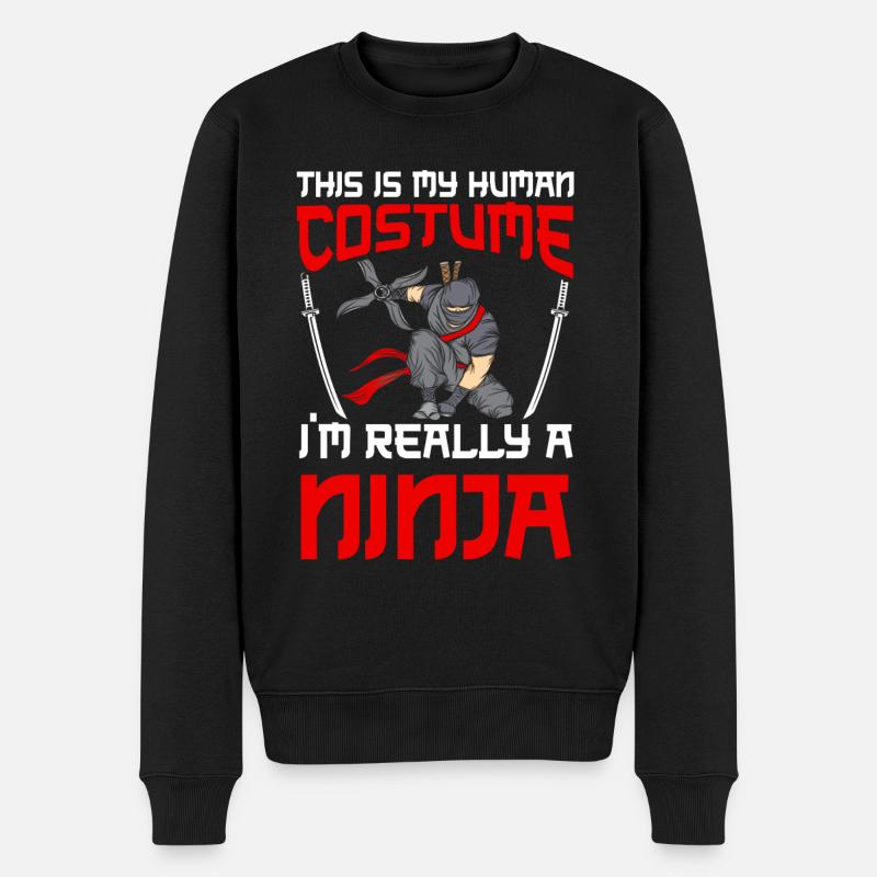 Ninja Geschenk Karate Ninjutsu Judo Samurai Japan - Männer Premium Bio Pullover - Schwarz