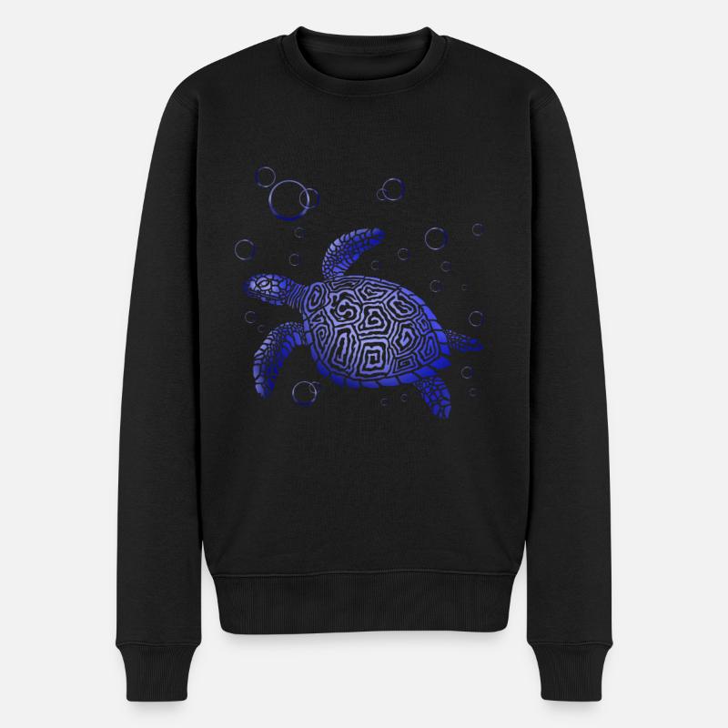 Schildkröte Tshirt Reptilien Kinder Herren Damen - Männer Premium Bio Pullover - Schwarz
