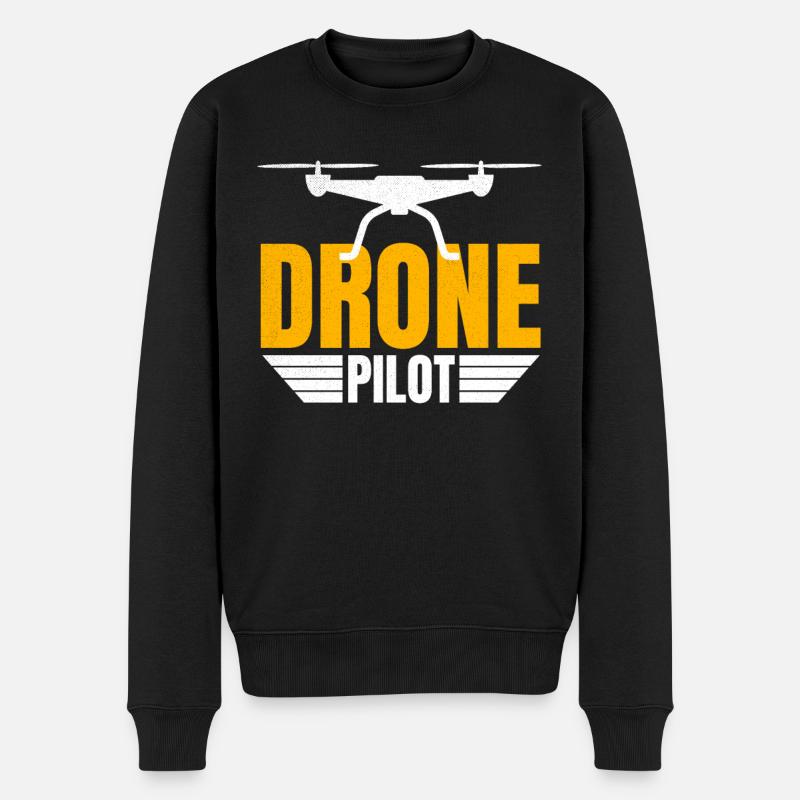 Drohne Drohnenpilot Drohnenoperator Quadrocopter - Männer Premium Bio Pullover - Schwarz
