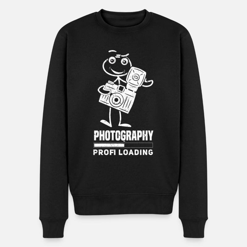Fotografie Profi Loading Lustiger - Männer Premium Bio Pullover - Schwarz
