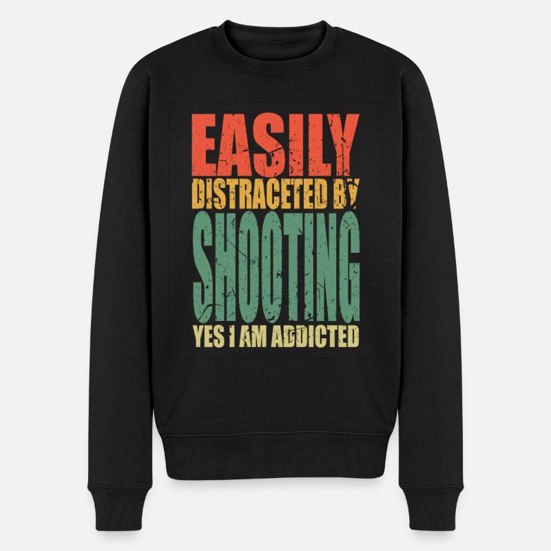 Shooting Spruch lustig - Männer Premium Bio Pullover - Schwarz