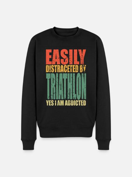 Triathlon saying funny - Men's Premium Organic Jumper - black