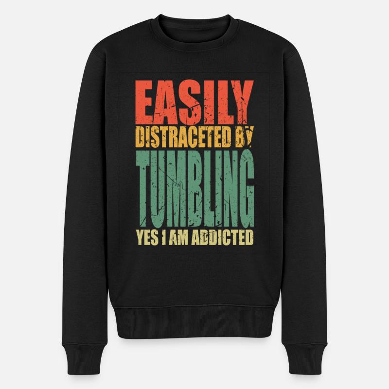 Tumbling en disant drôle - Pull Premium bio Homme - noir